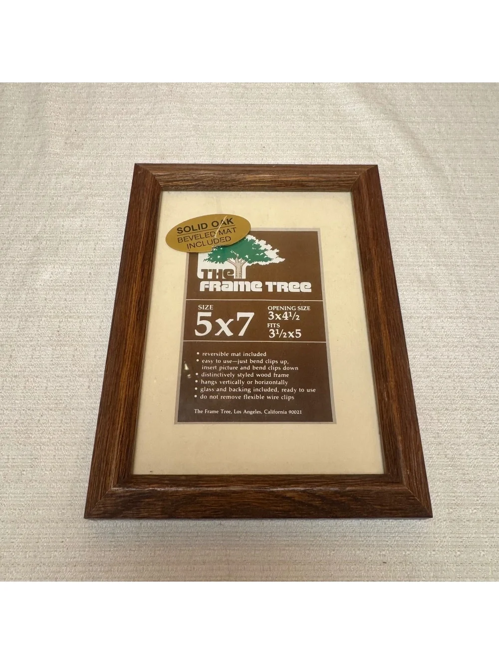 Vintage Solid Oak 5x7 Picture Frame with Beveled Mat The Frame Tree
